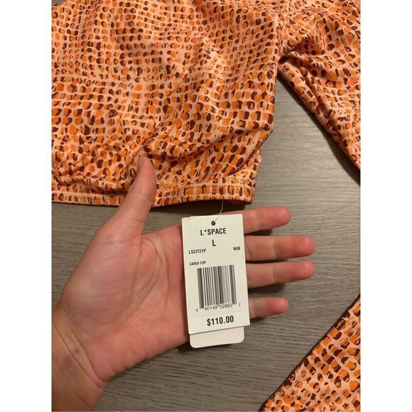 New L*Space Cardi Rash Guard Top Women's Size L One Should Wild Bunch Swim - Picture 4 of 5